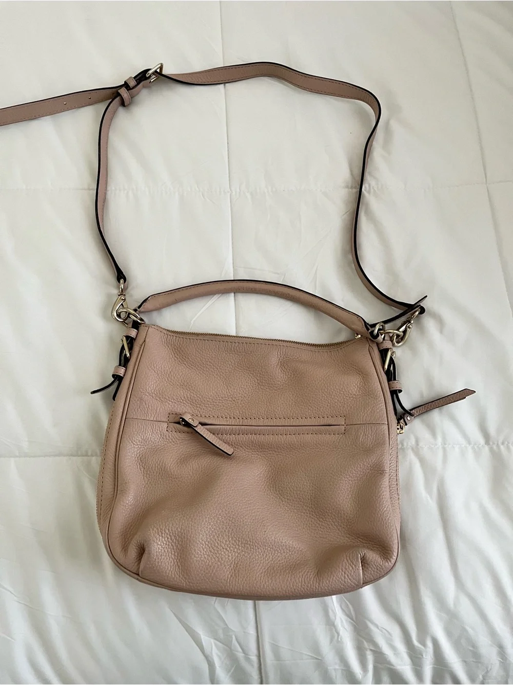 Kate Spade New York Pebbled Leather Shoulder Bag in Pink Taupe